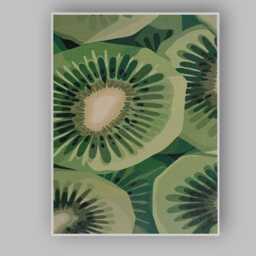 Abstract Green Kiwi Slice Close Up Pattern Canvas Wall Art Print Decor Picture Ready To Hang - thumbnail 1