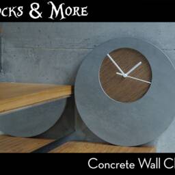 Cuckoo Clock With Silver Wire Bird - Concrete & Wood Rectangle Wall Modern Minimalist Gift Idea Home Decor - thumbnail 4