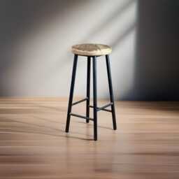 Handcrafted Chunky Industrial Oak Bar Stool - Rick Broadoak-Brown Custom Height - thumbnail 2