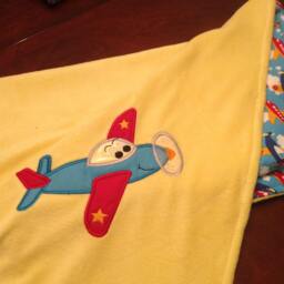 Minky Blanket-Nursery Bedding-Airplane Blanket-Crib Bedding-Baby Gift-Baby Shower Gift-Personalized Baby Gifts-Airplane Themed Items - thumbnail 3