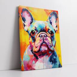French Bulldog Fun Animal Dog Pet Lover Abstract Oil Painting Wall Art, Framed Canvas Poster Print, Home Kitchen Office Room Decor, Gifts - thumbnail 2