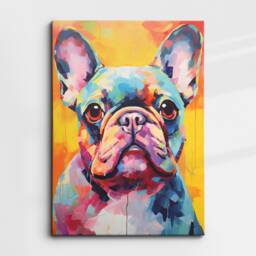 French Bulldog Fun Animal Dog Pet Lover Abstract Oil Painting Wall Art, Framed Canvas Poster Print, Home Kitchen Office Room Decor, Gifts - thumbnail 3