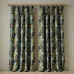 Custom Made William Morris The Brook Blue Blackout/Lining Curtains Pinch /Triple Pleat