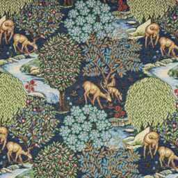 Custom Made William Morris The Brook Blue Blackout/Lining Curtains Pinch /Triple Pleat - thumbnail 2