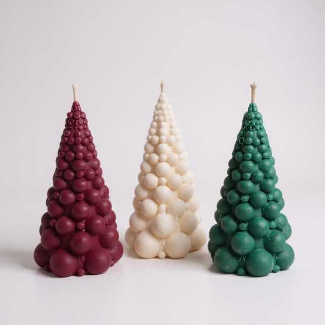 Large Christmas Tree Candle, Holiday Candle, Winter Candle, Christmas Table Candle, Christmas Ornaments, Festive Gift For Her - image 1