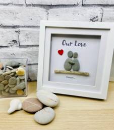Valentines Gift, Gift For Him, Personalised Gifts, Couple Pebble Art, Gift Her, Home Gift, Best Ideas, Husband - thumbnail 1