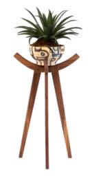 Mid Century Plant Stand Shelf Indoor Tall Wooden Holder Wedding Gift Garden Decor