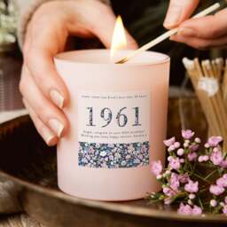 60Th Birthday Candle Gift Personalised Pink Floral Scented - thumbnail 1