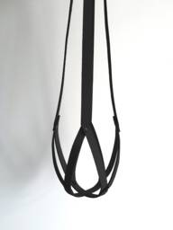 Minimalistic Plant Hanger Holiday Gift Idea For Indoor Greenery Hanging Planter Black Leather Green Home Decor Urban Jungle Holder - thumbnail 1