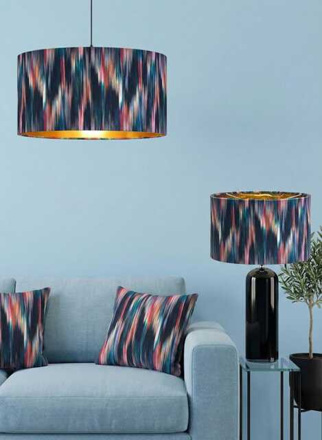 Handmade By Order Clarke & Abstract Art Magenta Peacock Wave Print Drum Lamp Shade Pendant Light All Shapes Sizes - image 1