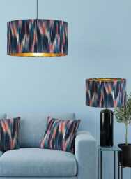 Handmade By Order Clarke & Abstract Art Magenta Peacock Wave Print Drum Lamp Shade Pendant Light All Shapes Sizes