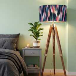 Handmade By Order Clarke & Abstract Art Magenta Peacock Wave Print Drum Lamp Shade Pendant Light All Shapes Sizes - thumbnail 2