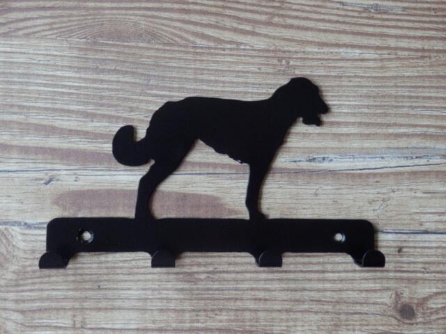 Irish Wolfhound Silhouette Key Hook Rack - Metal Wall Art - image 1
