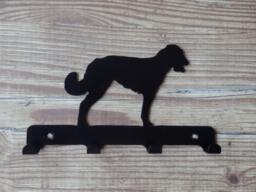 Irish Wolfhound Silhouette Key Hook Rack - Metal Wall Art - thumbnail 1
