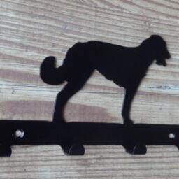 Irish Wolfhound Silhouette Key Hook Rack - Metal Wall Art - thumbnail 2