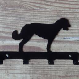 Irish Wolfhound Silhouette Key Hook Rack - Metal Wall Art - thumbnail 3