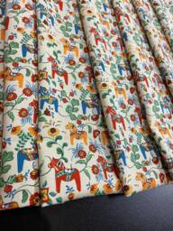 Cotton Cafe Curtain Mini Dala Horses Kitchen Rod Pocket Panel