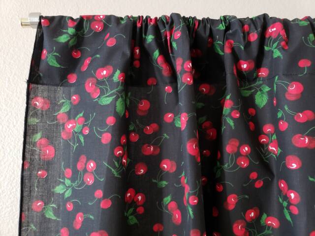 Cherries Allover Cotton Curtain Panel 58 Inch Wide/Window D??cor Backdrop Classroom Cabin Diner Guest Room Curtains - image 1