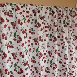 Cherries Allover Cotton Curtain Panel 58 Inch Wide/Window D??cor Backdrop Classroom Cabin Diner Guest Room Curtains - thumbnail 4