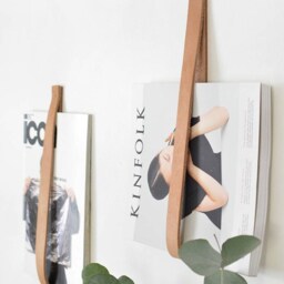 Leather Magazine Rack - Book Holder - thumbnail 3