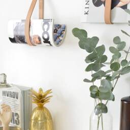 Leather Magazine Rack - Book Holder - thumbnail 2