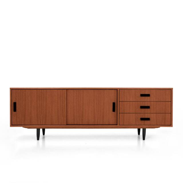 Mid-Century Sideboard, Dresser, Commode, Credenza Made Of Oak Vaneer - Teak Colour Livlo T-S03 - image 1