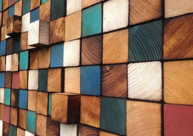 Reclaimed Wood Wall Art - Handcrafted Mosaic Sculpture - image 1