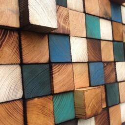 Reclaimed Wood Wall Art - Handcrafted Mosaic Sculpture - thumbnail 4