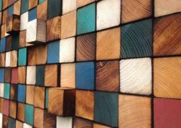 Reclaimed Wood Wall Art - Handcrafted Mosaic Sculpture - thumbnail 1