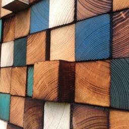 Reclaimed Wood Wall Art - Handcrafted Mosaic Sculpture - thumbnail 2