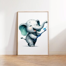 Kids Dentist Print Set - 3 Posters - Dental Office Decor Clinic Wall Art Orthodontic Artwork Bathroom Prints Hygiene Gift - thumbnail 3