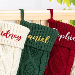 Christmas Stockings Personalized Knit Monogrammed Stocking Embroidered Custom Stockings Family Set Of 3 4 5 6 7 - thumbnail 2
