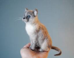 Needle Felted Siamese Cat, Custom Made Cat Portrait, Lilac Point Or Blue Any Other Breed, Will Be Made From Photos