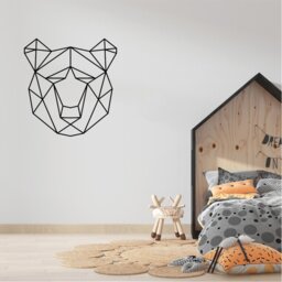 Geometric Bear Head Wall Art, Minimalist, Modern, Abstract, Decal, Mural, Transfer, Boho -G003, 5 Sizes, 36 Colour Options - thumbnail 3