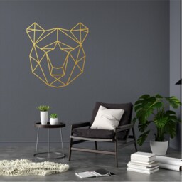 Geometric Bear Head Wall Art, Minimalist, Modern, Abstract, Decal, Mural, Transfer, Boho -G003, 5 Sizes, 36 Colour Options