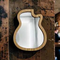 Customizable Oak, Walnut, Cherry Veneer Mirror, Shatterproof Acrylic, Laser Polished - thumbnail 3