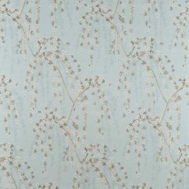 Designer Custom Made Thibaut Willow Blossom 100% Cotton Cafe Curtains Drapes Panels Blue Gold White Or Valance - image 1