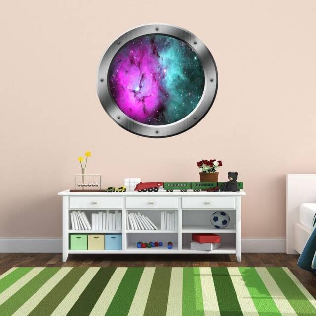 Galaxy Decal Porthole Space Ship Outer Stars Vinyl Wall Art - Vwaq Ps25 - image 1
