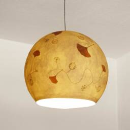Lampshade 16 Made Of Tissue Paper With Ginkgo, Dill... Children's Room Lamp, Dining Table Kitchen Lamp - thumbnail 1