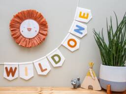 Custom Felt Bunting, Nursery Garland Wall Hanging, Pastel Jungle Neutral Choices - thumbnail 1
