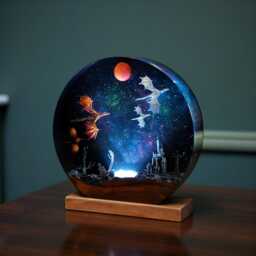 Ice & Fire Dragon Resin Lamp Castle Decor Night Light - thumbnail 3
