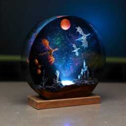 Ice & Fire Dragon Resin Lamp Castle Decor Night Light - thumbnail 4
