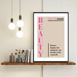 Motivational Posters, Text Typography Art, Beauty Begins The Moment, Wall Prints, Home Decor Salon Decor, Gift For Her - thumbnail 2