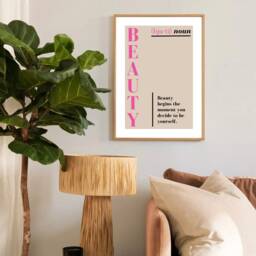 Motivational Posters, Text Typography Art, Beauty Begins The Moment, Wall Prints, Home Decor Salon Decor, Gift For Her - thumbnail 3