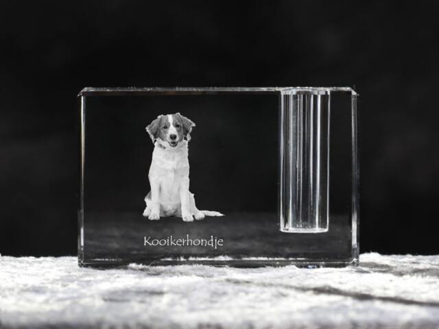 Kooikerhondje , Crystal Pen Holder With Dog, Souvenir, Decoration, Limited Edition, Collection - image 1