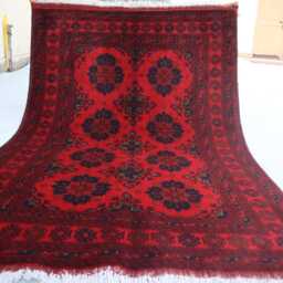 3x5 Ft Red Khal Mohammedi New Rug, - 100x150 cm Afghan Handmade High Pile Soft Wool Traditional Dining Table Living Room Rug - thumbnail 4