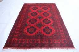 3x5 Ft Red Khal Mohammedi New Rug, - 100x150 cm Afghan Handmade High Pile Soft Wool Traditional Dining Table Living Room Rug