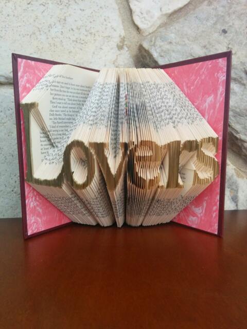Lovers- Folded Book Art - Fully Customizable, Love, Wedding, Engagement - image 1