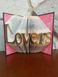 Lovers- Folded Book Art - Fully Customizable, Love, Wedding, Engagement - thumbnail 1