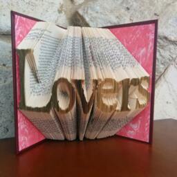 Lovers- Folded Book Art - Fully Customizable, Love, Wedding, Engagement - thumbnail 4
